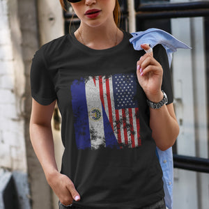 El Salvador USA Flag - Half American T-Shirt