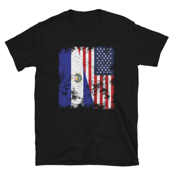 El Salvador USA Flag - Half American T-Shirt