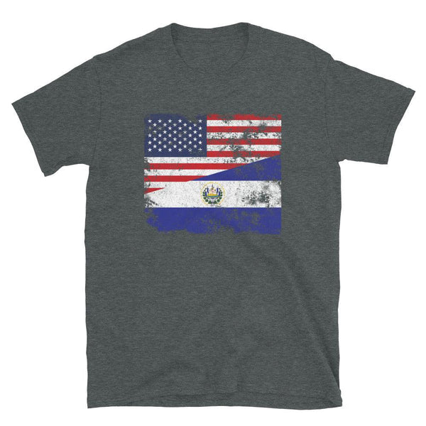 El Salvador USA Flag T-Shirt