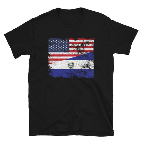 El Salvador USA Flag T-Shirt