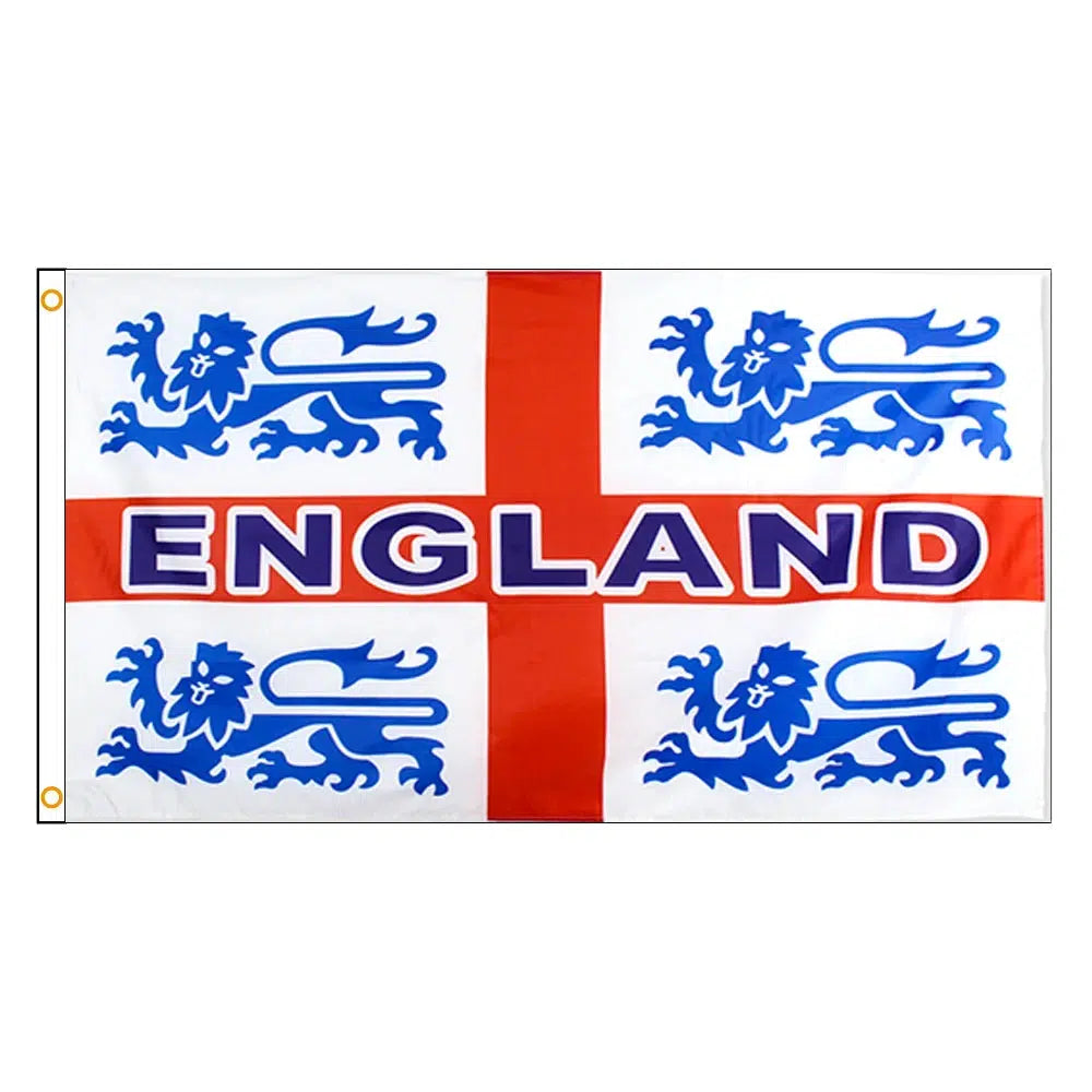 England 4 Lions Flag - 90x150cm(3x5ft) - 60x90cm(2x3ft)
