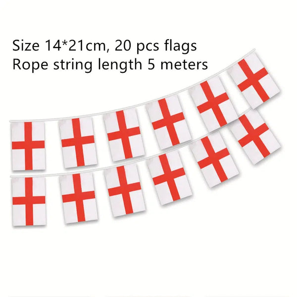 England Flag Bunting Banner - 20Pcs
