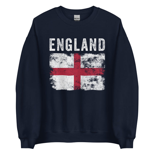 England Flag Distressed - English Flag Sweatshirt