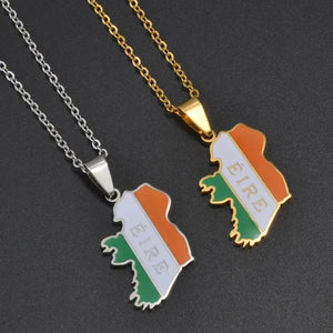 England Ireland Flag Map Necklaces