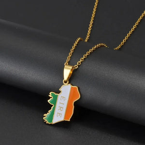 England Ireland Flag Map Necklaces