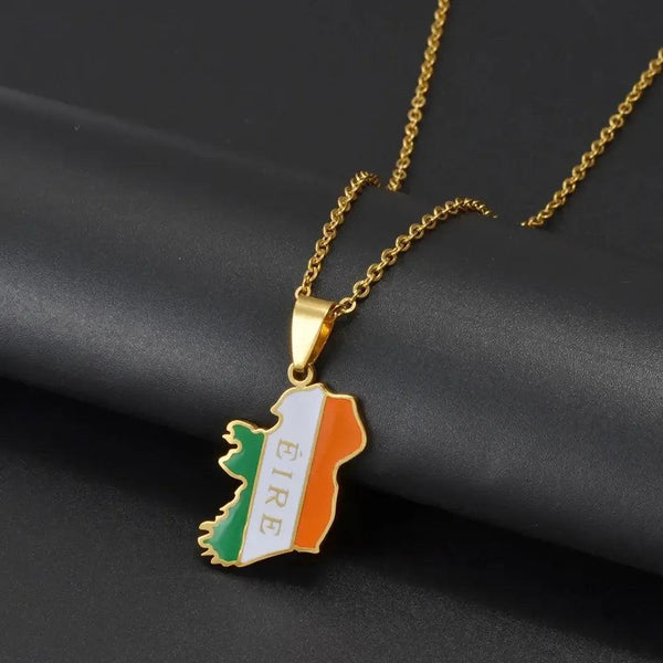 England Ireland Flag Map Necklaces