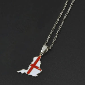 England Ireland Flag Map Necklaces