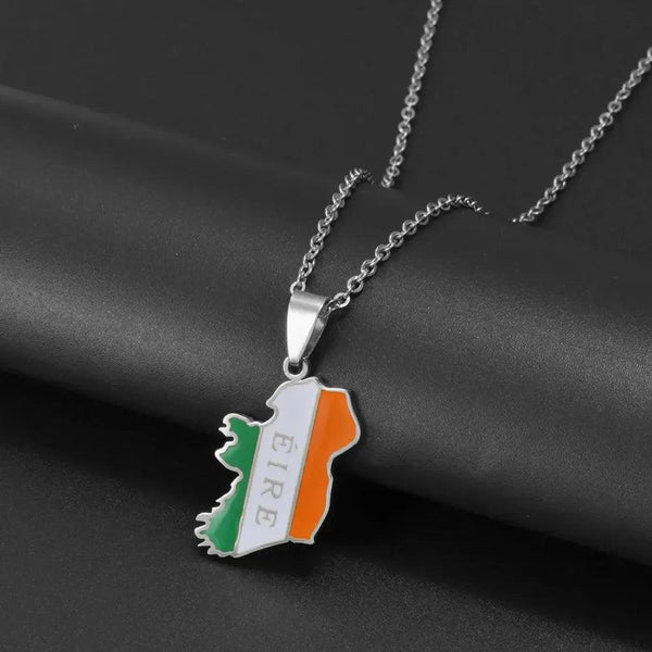 England Ireland Flag Map Necklaces