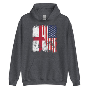 England USA Flag - Half American Hoodie