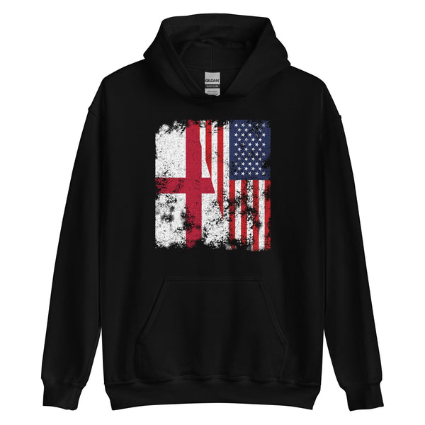 England USA Flag - Half American Hoodie