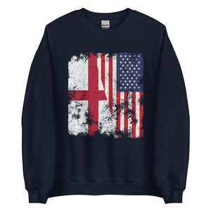 England USA Flag - Half American Sweatshirt