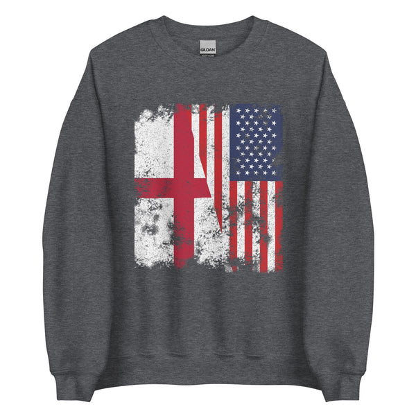 England USA Flag - Half American Sweatshirt