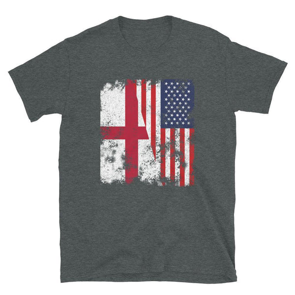 England USA Flag - Half American T-Shirt