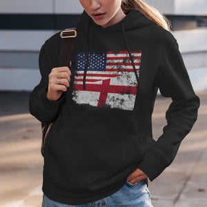 England USA Flag Hoodie