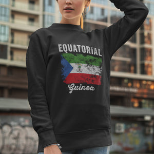 Equatorial Guinea Flag Distressed Sweatshirt