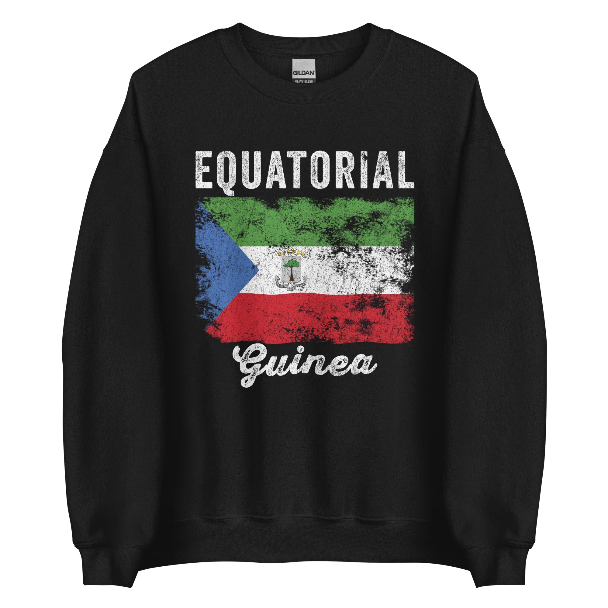 Equatorial Guinea Flag Distressed Sweatshirt