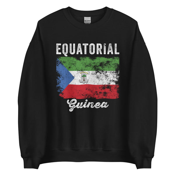 Equatorial Guinea Flag Distressed Sweatshirt