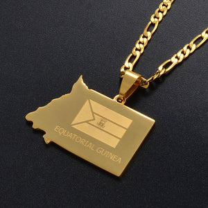 Equatorial Guinea Flag Map Necklace