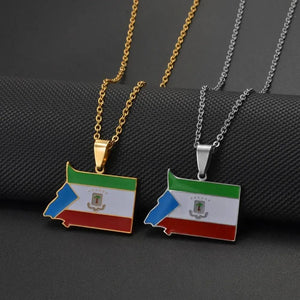 Equatorial Guinea Flag Map Necklace