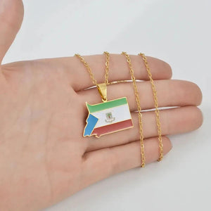 Equatorial Guinea Flag Map Necklace