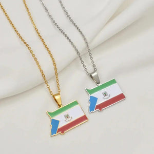 Equatorial Guinea Flag Map Necklace