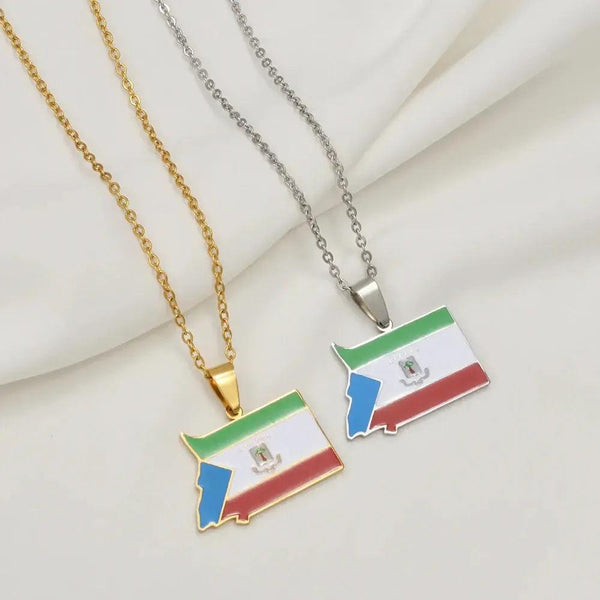 Equatorial Guinea Flag Map Necklace