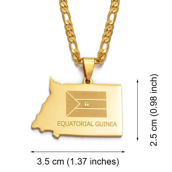 Equatorial Guinea Flag Map Necklace