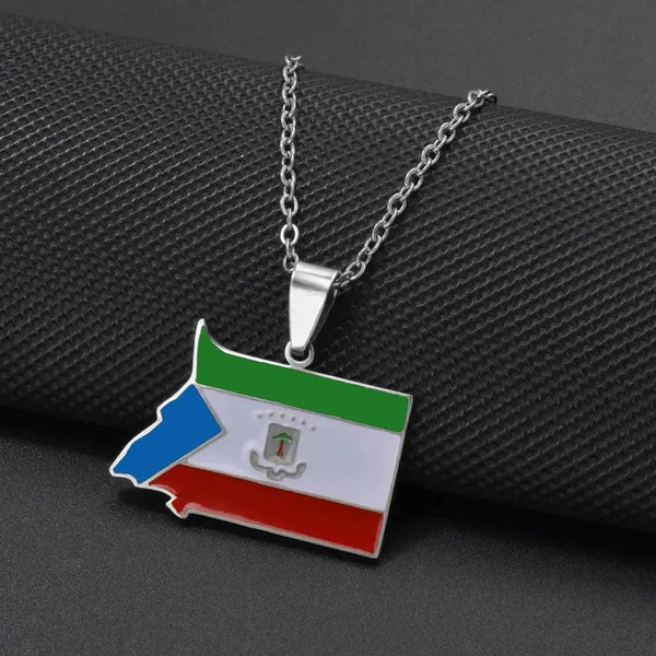 Equatorial Guinea Flag Map Necklace