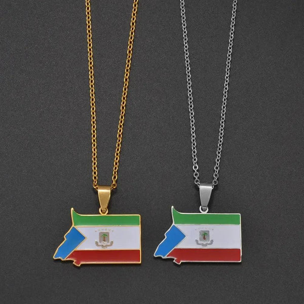 Equatorial Guinea Flag Map Necklace