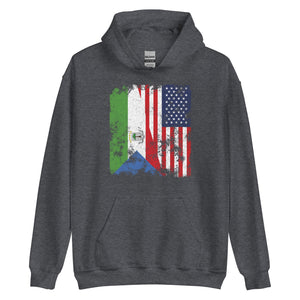 Equatorial Guinea USA Flag Half American Hoodie