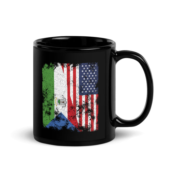 Equatorial Guinea USA Flag Half American Mug