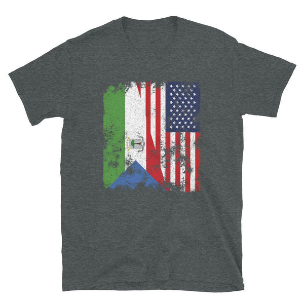 Equatorial Guinea USA Flag Half American T-Shirt