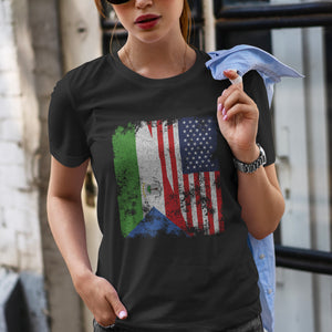 Equatorial Guinea USA Flag Half American T-Shirt