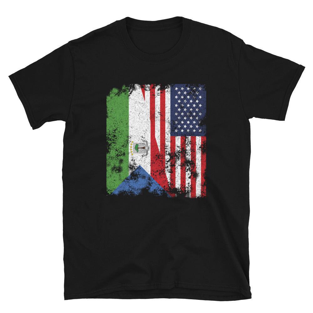 Equatorial Guinea USA Flag Half American T-Shirt