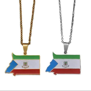 Equatorial Guinea Flag Map Necklace
