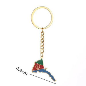 Eritrea Flag Map Keychain