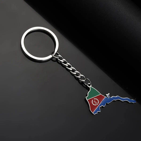 Eritrea Flag Map Keychain