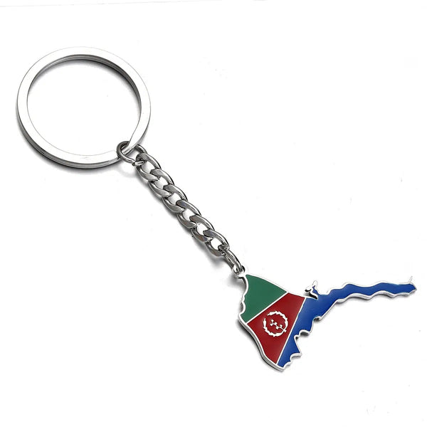 Eritrea Flag Map Keychain