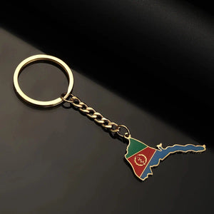 Eritrea Flag Map Keychain