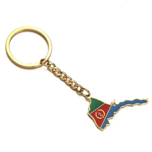Eritrea Flag Map Keychain