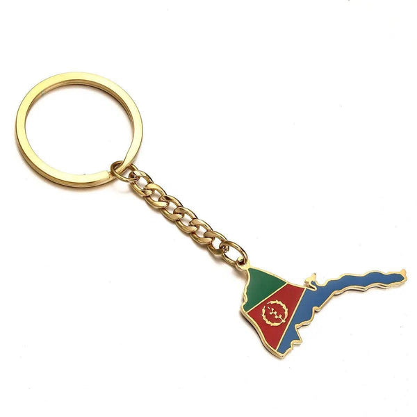 Eritrea Flag Map Keychain