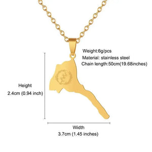 Eritrea Flag Map Necklace