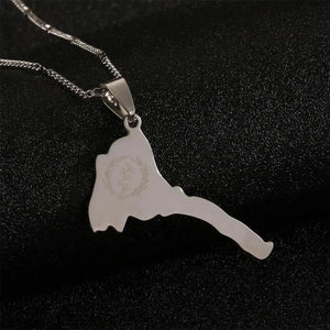 Eritrea Flag Map Necklace