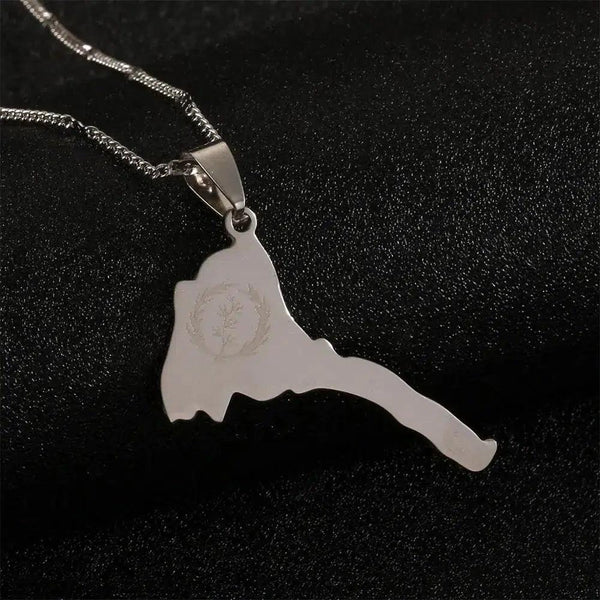 Eritrea Flag Map Necklace