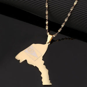 Eritrea Flag Map Necklace