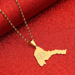 Eritrea Flag Map Necklace