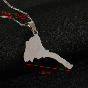 Eritrea Flag Map Necklace