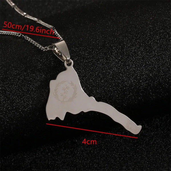 Eritrea Flag Map Necklace