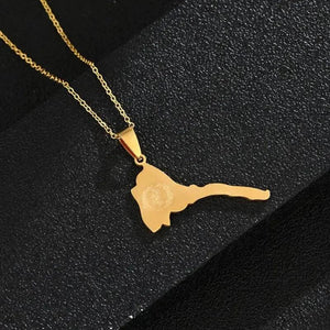 Eritrea Flag Map Necklace