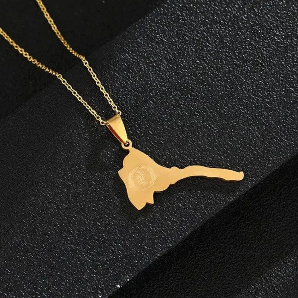 Eritrea Flag Map Necklace